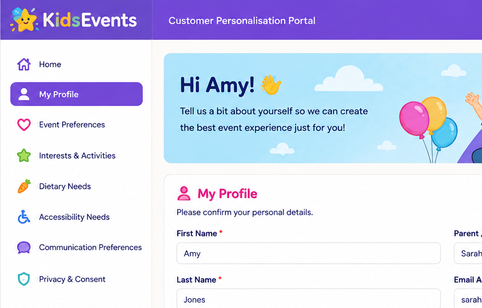 Pre-Visit Personalisation screenshot